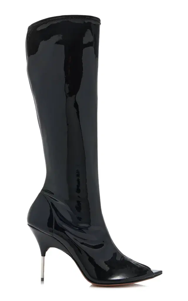 Amina Muaddi Bruna Latex Knee Boots