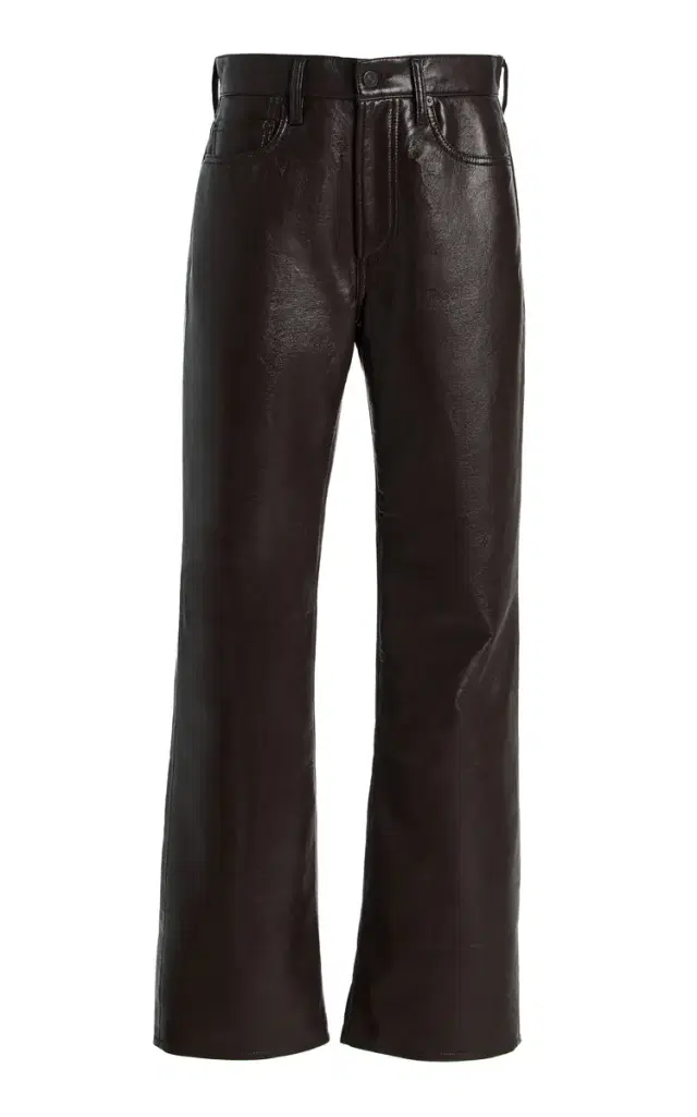 Genova Low-Rise Bootcut Leather Pants