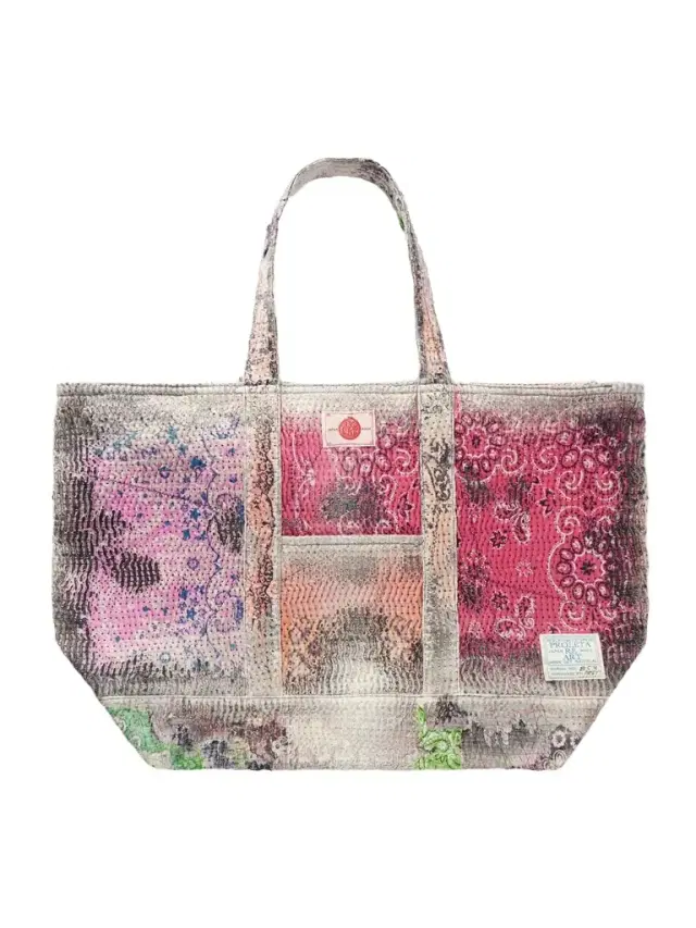 Logo-Appliquéd Sashiko Boro Denim Tote Bag - Men