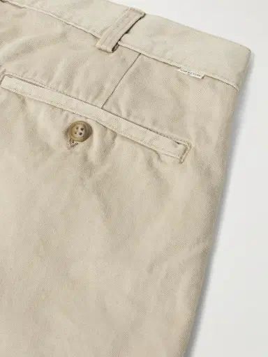 OrSlow Two Tuck Straight-Leg Pleated Cotton-Twill Trousers - Men | Thumbnail 5