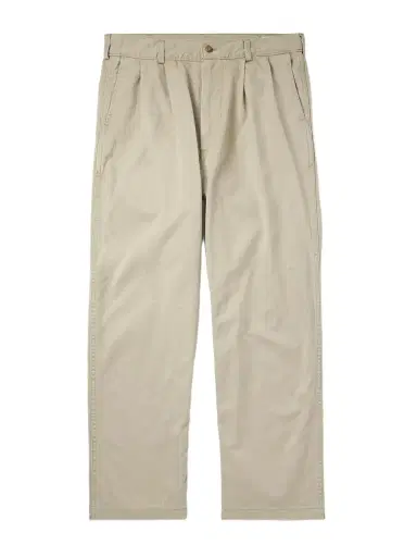 OrSlow Two Tuck Straight-Leg Pleated Cotton-Twill Trousers - Men | Thumbnail 1