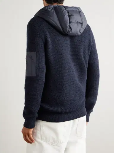 HERNO Shell-Trimmed Wool Hooded Down Jacket - Men | Thumbnail 4 HERNO Shell-Trimmed Wool Hooded Down Jacket - Men | Thumbnail 4