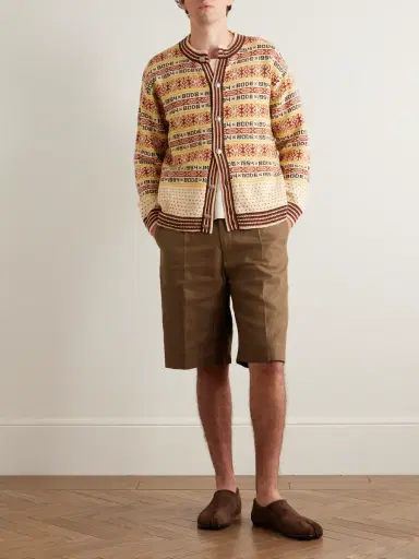 BODE Marzipan Jacquard-Knit Wool Cardigan - Men | Thumbnail 2