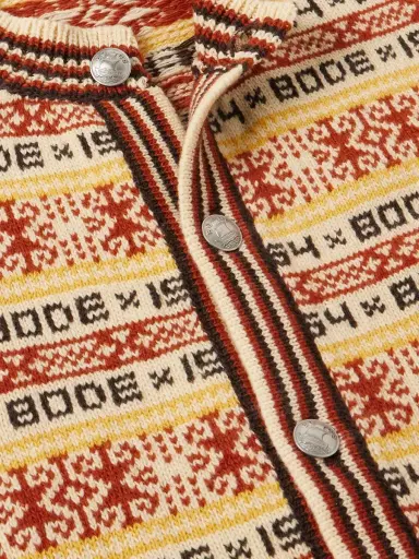 BODE Marzipan Jacquard-Knit Wool Cardigan - Men | Thumbnail 4