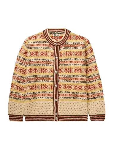 BODE Marzipan Jacquard-Knit Wool Cardigan - Men | Thumbnail 1