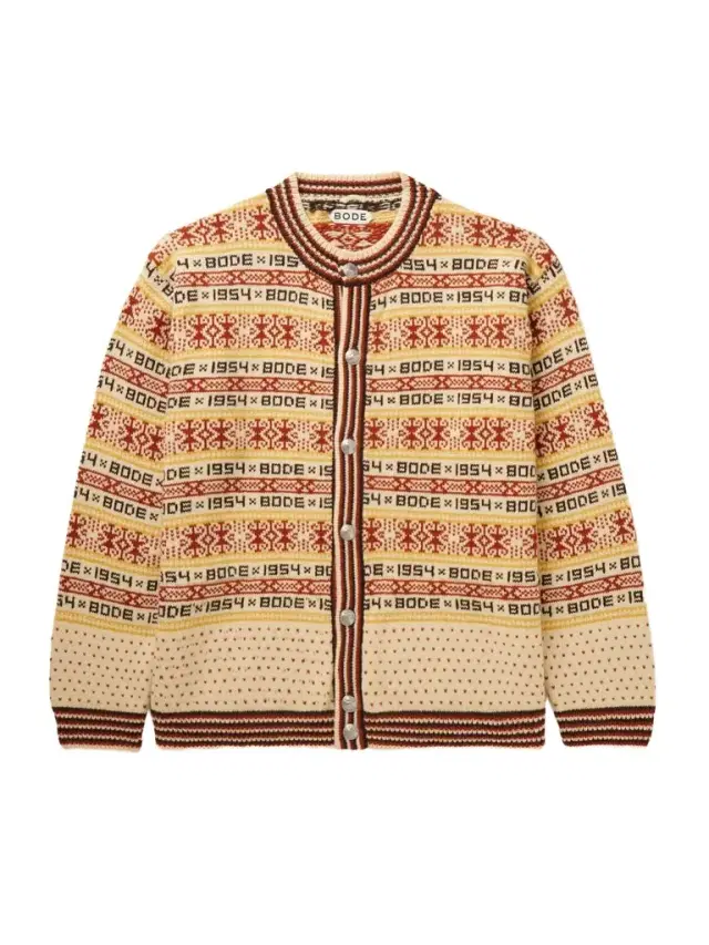 BODE Marzipan Jacquard-Knit Wool Cardigan - Men