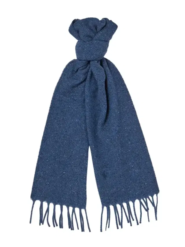 Logo-Embroidered Fringed Wool-Blend Scarf - Men
