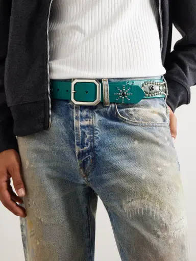 Gallery Dept. Croc-Effect Trimmed Studded Leather Belt - Men | Thumbnail 3 Gallery Dept. Croc-Effect Trimmed Studded Leather Belt - Men | Thumbnail 3