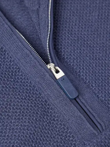 Zegna Oasi Leather-Trimmed Cashmere Half-Zip Sweater - Men | Thumbnail 5 Zegna Oasi Leather-Trimmed Cashmere Half-Zip Sweater - Men | Thumbnail 5