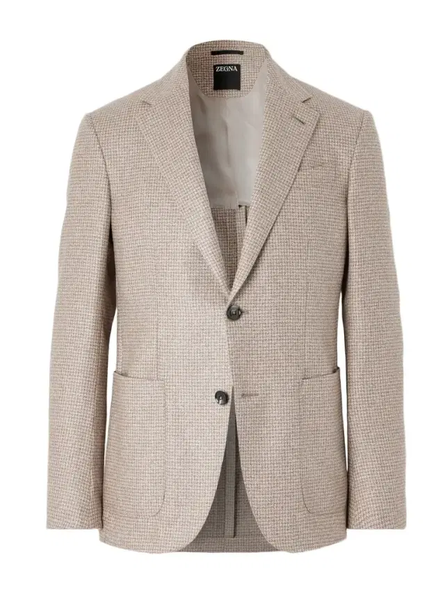 Zegna Houndstooth Silk and Cashmere-Blend Blazer - Men