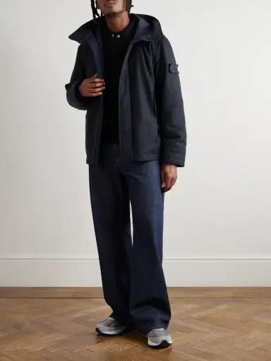 Stone Island Ghost Logo-Appliquéd Padded Virgin Wool-Blend Flannel Hooded Parka - Men | Thumbnail 2 Stone Island Ghost Logo-Appliquéd Padded Virgin Wool-Blend Flannel Hooded Parka - Men | Thumbnail 2