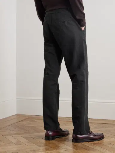 MR P. Mike Straight-Leg Organic Cotton and Linen-Blend Twill Trousers - Men | Thumbnail 4