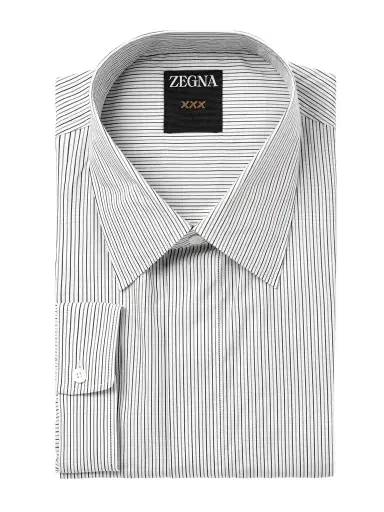 Zegna Classic-Collar Striped Cotton Shirt - Men | Thumbnail 1