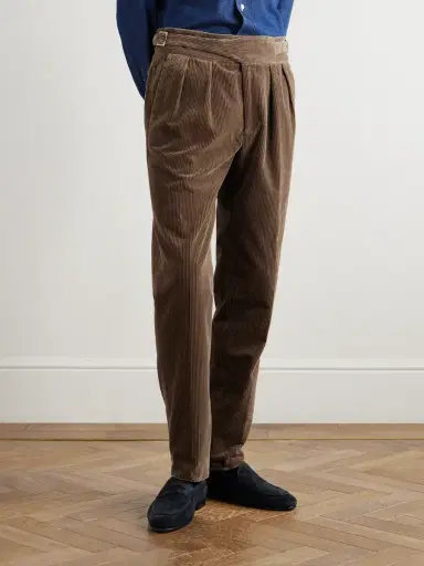 Rubinacci Manny Straight-Leg Pleated Cotton Trousers - Men | Thumbnail 3 Rubinacci Manny Straight-Leg Pleated Cotton Trousers - Men | Thumbnail 3