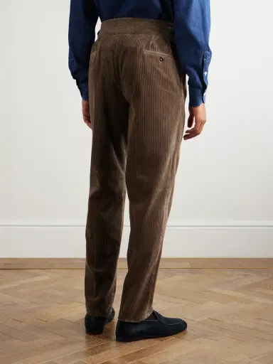 Rubinacci Manny Straight-Leg Pleated Cotton Trousers - Men | Thumbnail 4 Rubinacci Manny Straight-Leg Pleated Cotton Trousers - Men | Thumbnail 4