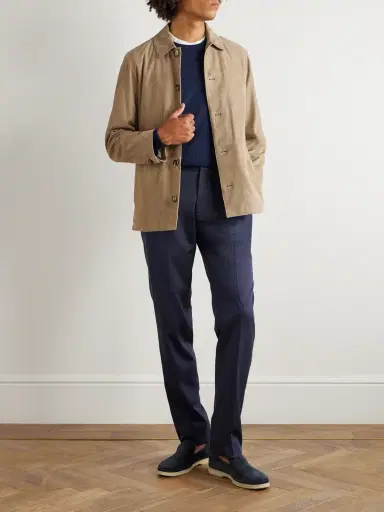 Rubinacci Leisure Straight-Leg Pleated Silk-Twill Trousers - Men | Thumbnail 2