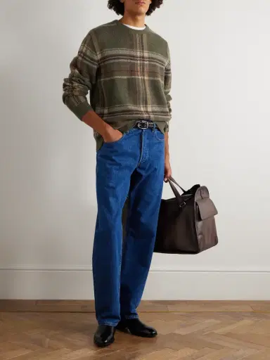 Ralph Lauren Purple Label Checked Alpaca-Blend Sweater - Men | Thumbnail 2 Ralph Lauren Purple Label Checked Alpaca-Blend Sweater - Men | Thumbnail 2