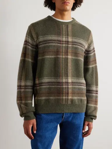Ralph Lauren Purple Label Checked Alpaca-Blend Sweater - Men | Thumbnail 3 Ralph Lauren Purple Label Checked Alpaca-Blend Sweater - Men | Thumbnail 3
