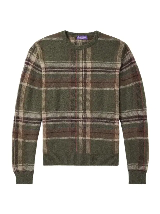 Checked Alpaca-Blend Sweater - Men