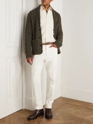 Ralph Lauren Purple Label Cable-Knit Cashmere Cardigan - Men | Thumbnail 2 Ralph Lauren Purple Label Cable-Knit Cashmere Cardigan - Men | Thumbnail 2