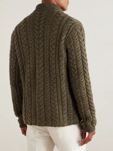 Ralph Lauren Purple Label Cable-Knit Cashmere Cardigan - Men | Thumbnail 3 Ralph Lauren Purple Label Cable-Knit Cashmere Cardigan - Men | Thumbnail 3