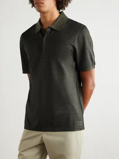 Purdey Merino Wool and Lyocell-Blend Piqué Polo Shirt - Men | Thumbnail 3
