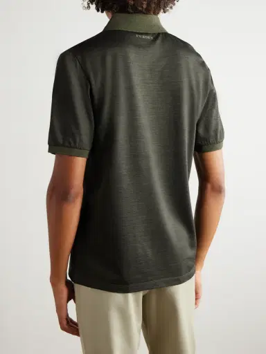 Purdey Merino Wool and Lyocell-Blend Piqué Polo Shirt - Men | Thumbnail 4