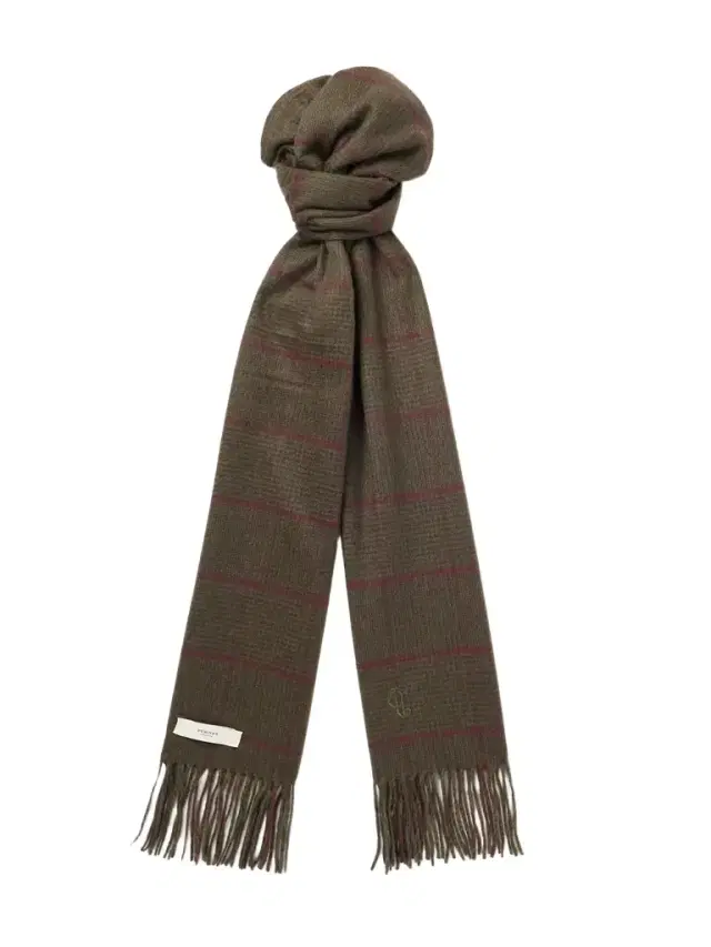 Logo-Embroidered Frayed Prince of Wales Checked Cashmere Scarf - Men
