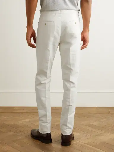 Ralph Lauren Purple Label Slim-Leg Cotton-Moleskin Trousers - Men | Thumbnail 4