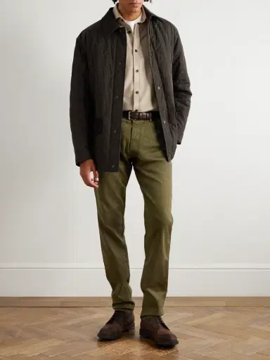 Purdey Slim-Fit Straight-Leg Cotton-Blend Twill Trousers - Men | Thumbnail 2