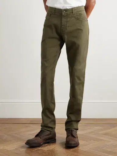 Purdey Slim-Fit Straight-Leg Cotton-Blend Twill Trousers - Men | Thumbnail 3