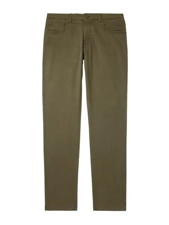 Slim-Fit Straight-Leg Cotton-Blend Twill Trousers - Men Slim-Fit Straight-Leg Cotton-Blend Twill Trousers - Men
