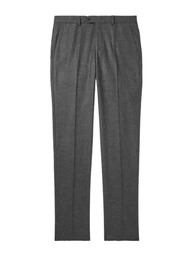 Rubinacci Luca Slim-Fit Tapered Wool-Flannel Trousers - Men