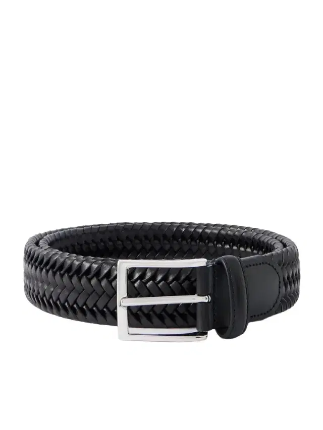 3.5cm Woven Leather Belt - Men