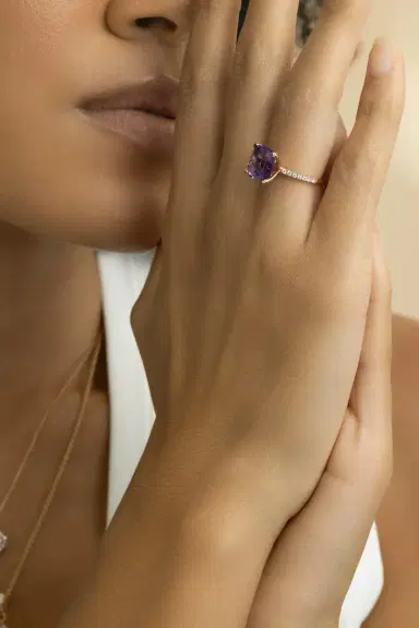 LISA NIK Amethyst Diamond Ring | Thumbnail 3 LISA NIK Amethyst Diamond Ring | Thumbnail 3