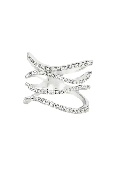 LISA NIK Diamond Four Row Wavy Ring | Thumbnail 1 LISA NIK Diamond Four Row Wavy Ring | Thumbnail 1