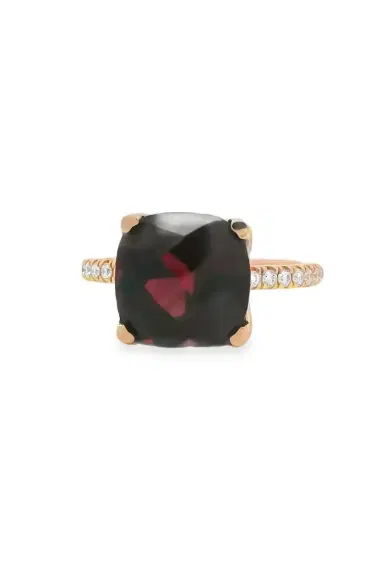 LISA NIK Garnet Diamond Cushion Ring | Thumbnail 1 LISA NIK Garnet Diamond Cushion Ring | Thumbnail 1