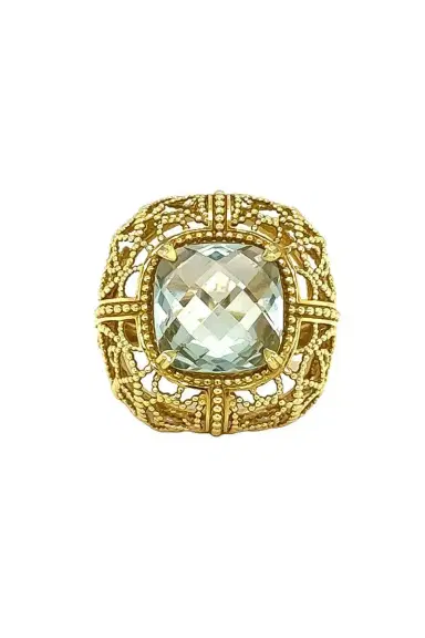 LISA NIK Green Quartz Cushion Ring | Thumbnail 1