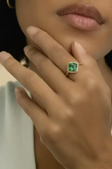 LISA NIK Indicolite Diamond Ring | Thumbnail 2