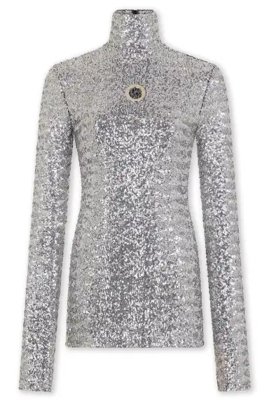 Rabanne Sequin Stretch Turtle-Neck Pullover | Thumbnail 1