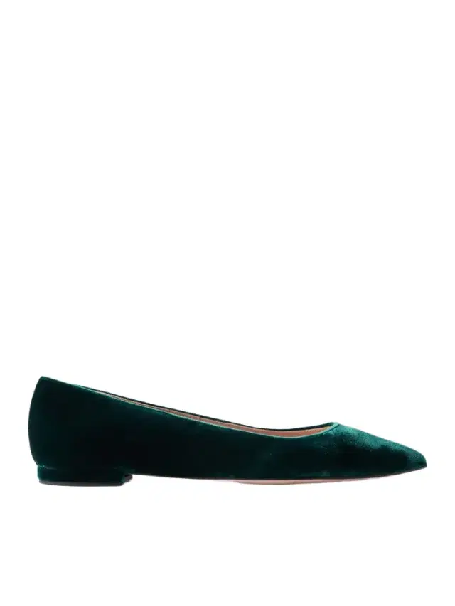 Velvet Point-toe Flats