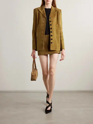 Khaite Jett Suede Mini Skirt | Thumbnail 2 Khaite Jett Suede Mini Skirt | Thumbnail 2