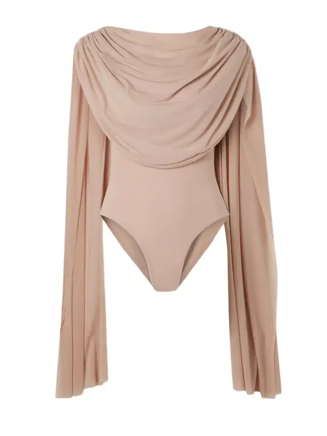 Burano Cape-effect Draped Stretch-jersey Bodysuit
