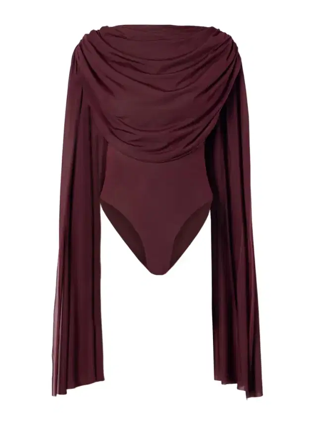 Burano Cape-effect Draped Stretch-jersey Bodysuit