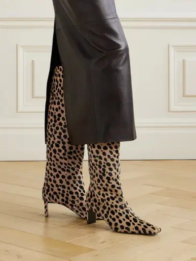 Khaite Ona Leopard-print Calf Hair Knee Boots | Thumbnail 2