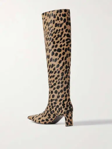 Khaite Ona Leopard-print Calf Hair Knee Boots | Thumbnail 3