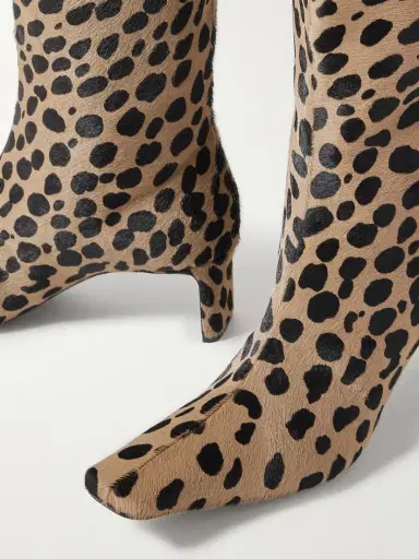 Khaite Ona Leopard-print Calf Hair Knee Boots | Thumbnail 4