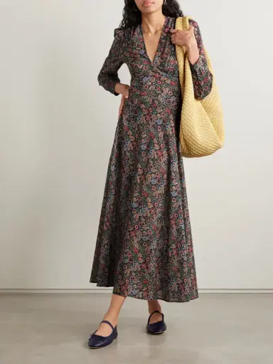 DÔEN Charleston Floral-print Organic Cotton-voile Midi Dress | Thumbnail 2 DÔEN Charleston Floral-print Organic Cotton-voile Midi Dress | Thumbnail 2