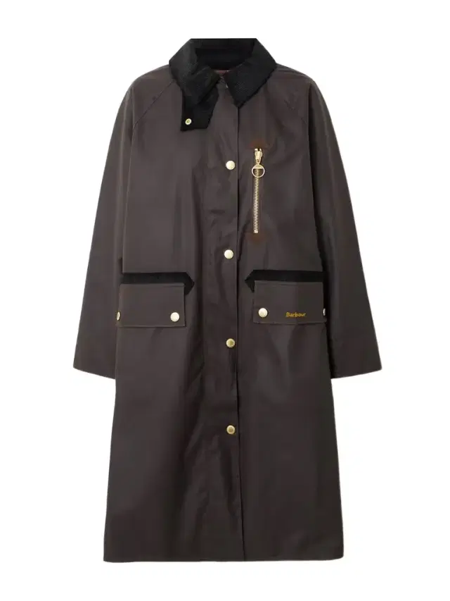 Evette Corduroy-trimmed Waxed-cotton Trench Coat