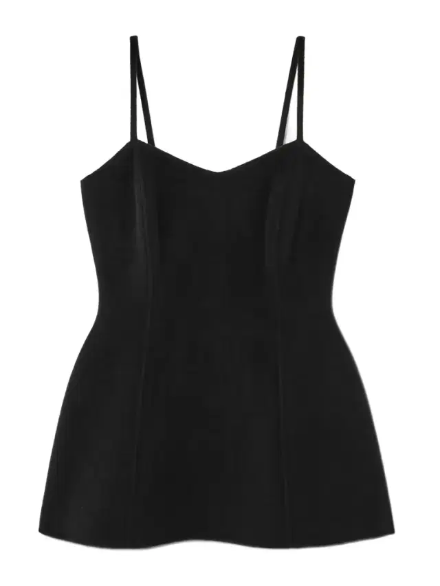 Paneled Wool Bustier Top